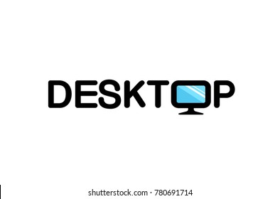 Desktop Typography Design Logo Vector Symbol Design Illustration