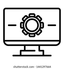 Desktop update icon. Outline desktop update vector icon for web design isolated on white background