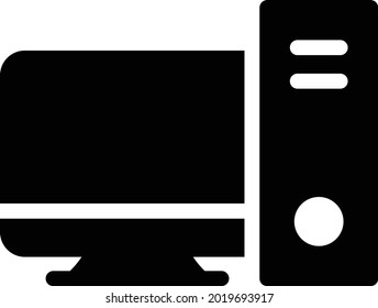 icono plano de glifo vectorial de escritorio