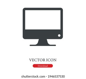 Desktop vector icon. Editable stroke. Symbol in Line Art Style for Design, Presentation, Website or Apps Elements. Pixel vector graphics - Vector