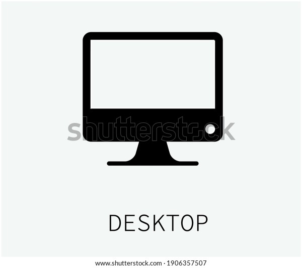 Desktop vector icon. Editable stroke. Symbol in\
Line Art Style for Design, Presentation, Website or Apps Elements.\
Pixel vector graphics -\
Vector