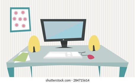 desktop vector illustration. Business, work ...