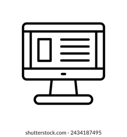 Desktop Vector Line Icon Design