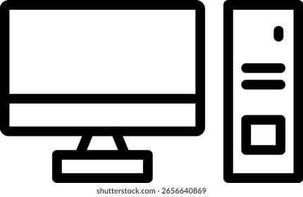 Diseño de icono de línea de Vector de escritorio