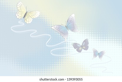 Desktop wallpaper - background with butterflies - vector graphics