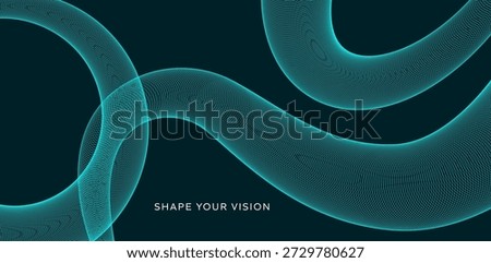 Desktop wallpaper vector background with flowing turquoise mesh lines for computer screens, presentation slides and landing pages