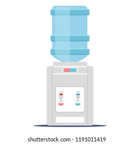 Desktop water cooler vector illustration in flat style. Icon office water machine bottle isolated background.