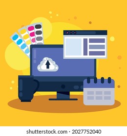 desktop and web design icons