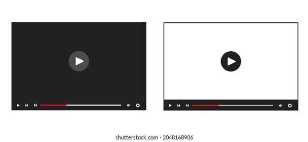 Desktop web video player, play video online window with navigation icons