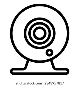 Desktop webcam, digital camera, cctv, front cam line icon, CCTV concept, web cam vector sign on white background, outline style icon mobile concept web design. Vector graphics.