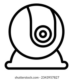 Desktop webcam, digital camera, cctv line icon, CCTV concept, front web cam vector sign on white background, outline style icon mobile concept web design. Vector graphics.