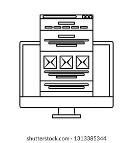 desktop with webpage template