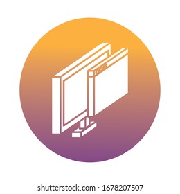 Desktop mit Webpage Template Block Stil Symbol Vektorillustration Design