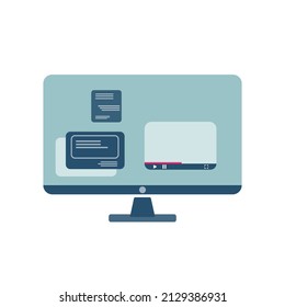 Desktop with webpage template isolated icon vector illustration design