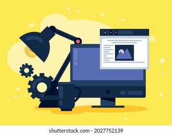 desktop and website template design