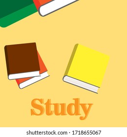 Desktop for work, simple illustration for learning