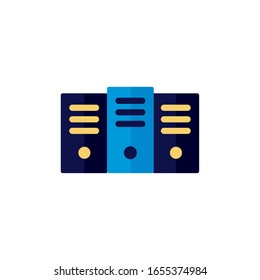 desktops towers network flat style vector illustration design