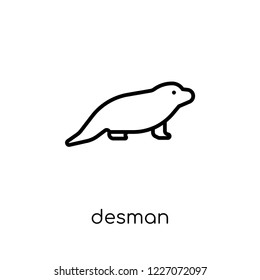 Desman icon. Trendy modern flat linear vector Desman icon on white background from thin line animals collection, editable outline stroke vector illustration