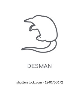 Desman linear icon. Modern outline Desman logo concept on white background from animals collection. Suitable for use on web apps, mobile apps and print media.