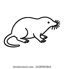 desman vector realistic line icon on white background
Vector line icon animal, wildlife