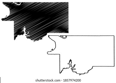 DeSoto County, Mississippi (U.S. county, United States of America, USA, U.S., US) map vector illustration, scribble sketch DeSoto map