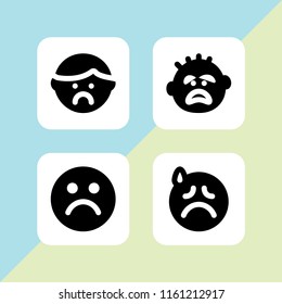despair icon. 4 despair set with sad and desperate vector icons for web and mobile app
