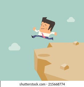 Desperate from business. Flat vector illustration