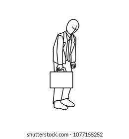 Desperate businessman. Vector Illustration