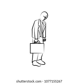 Desperate businessman. Vector Illustration