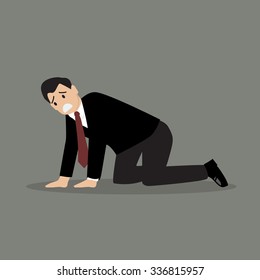 Desperate businessman. Vector Illustration