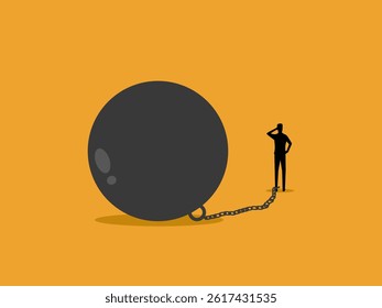 Desperate, businessmen are tied up in their own thoughts