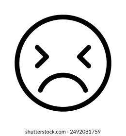 Desperate emoji icon linear logo mark in black and white