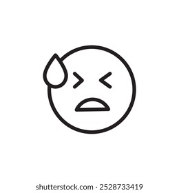 Desperate Emoji Symbol Kontur Vektor für Web ui