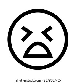 Desperate Face Outline Vector Icon Unhappiness Stock Vector (Royalty ...