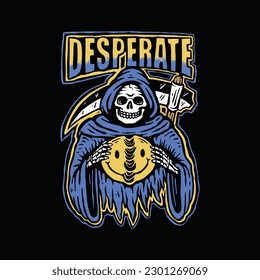 Desperate grim tee graphic vectors.