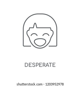 Desperate linear icon. Desperate concept stroke symbol design. Thin graphic elements vector illustration, outline pattern on a white background, eps 10.