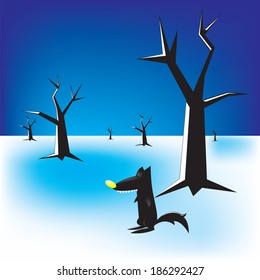 desperate wolf looking for friend