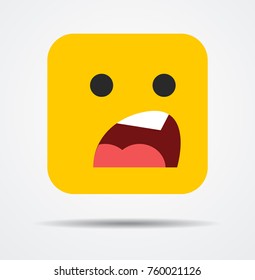 Despise square emoticon in a flat design