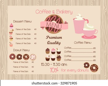 Dessaert menu card