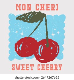 dessert, apparel, cherry blossom, pear, valentine, girls, beautiful, artwork, typography, watermelon slice, graphic fruit, decorative, decoration, cherry juice, print design, modern, slogan tee, holid