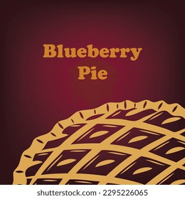 Dessert baked in the form of a pie stuffed with blueberries