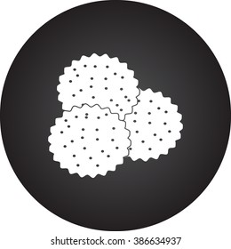 Dessert biscuit cookies simple icon on round  background