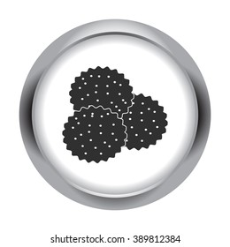 Dessert biscuit cookies simple icon on round  background