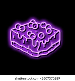 dessert blueberry neon light sign vector. dessert blueberry illustration