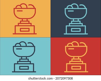 Dessert Bowl Logo, Simple Flat Icon of dessert,food,bowl