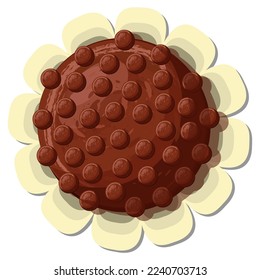 Dessert Brigadeiro. Illustration design of the foreman of Brazilian sweet candies. Latin American cuisine.