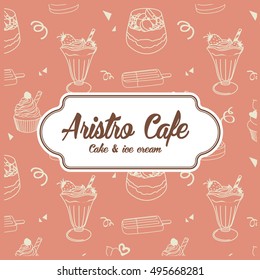 Dessert cafe logo and pattern