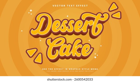 Dessert Cake Editable Text Effect Template Suitable for 3D Cartoon Style