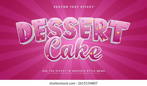 Dessert Cake editable Text Effect Template Suitable for Cartoon Style
