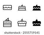 dessert, cake icon set	design